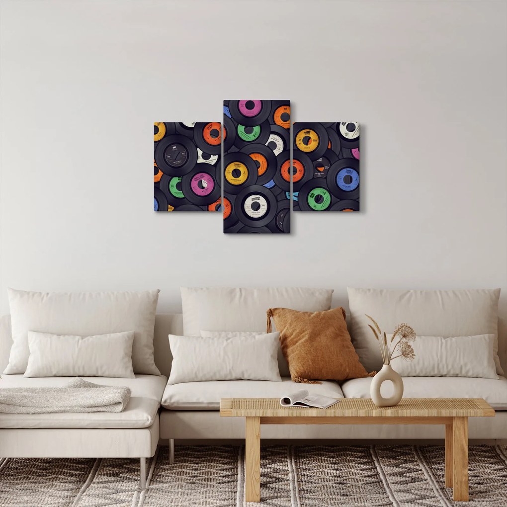Tablou - plăci de gramofon (90x60 cm)