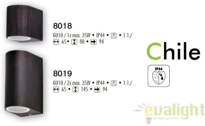 Aplica de perete exterior finisaj antique brown, IP44 Chile 8018 RX