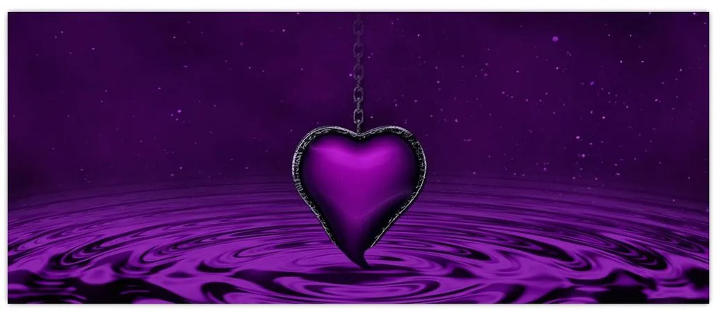 Tablou ci inima violetă (120x50 cm)