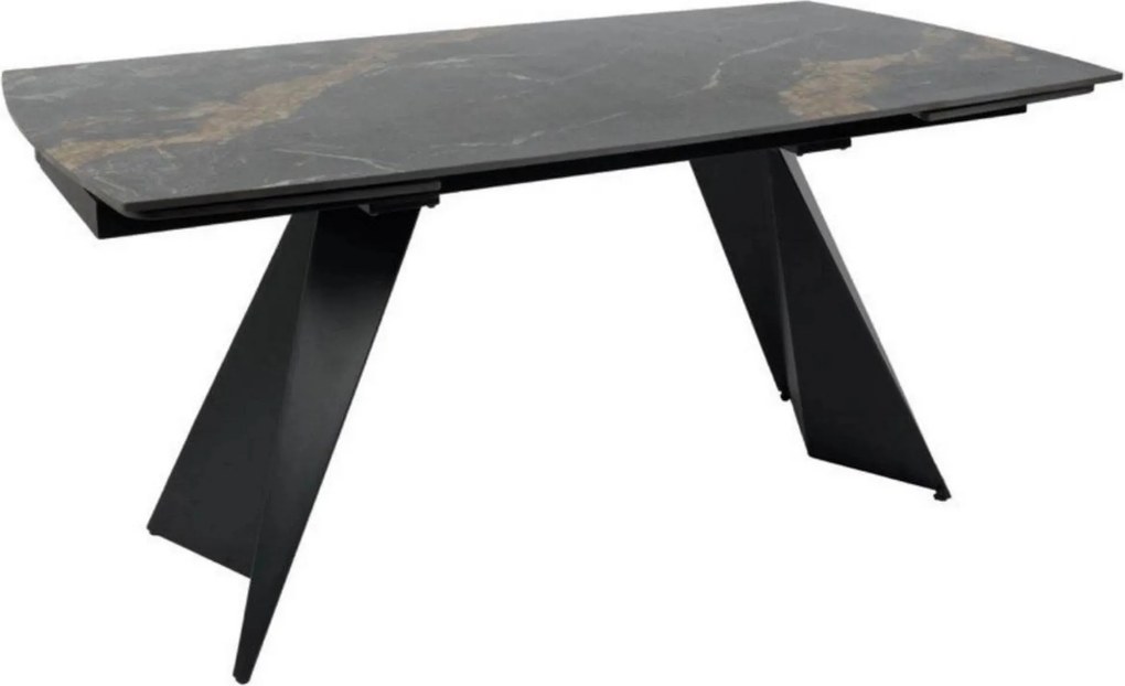 Masa extensibila ECLIPSE, negru cu efect de marmura, ceramica/metal, 1
