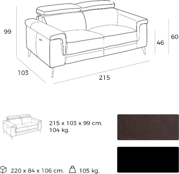 Canapea design italian, 3 locuri, functia relaz, Alfredo AC-5319-3P