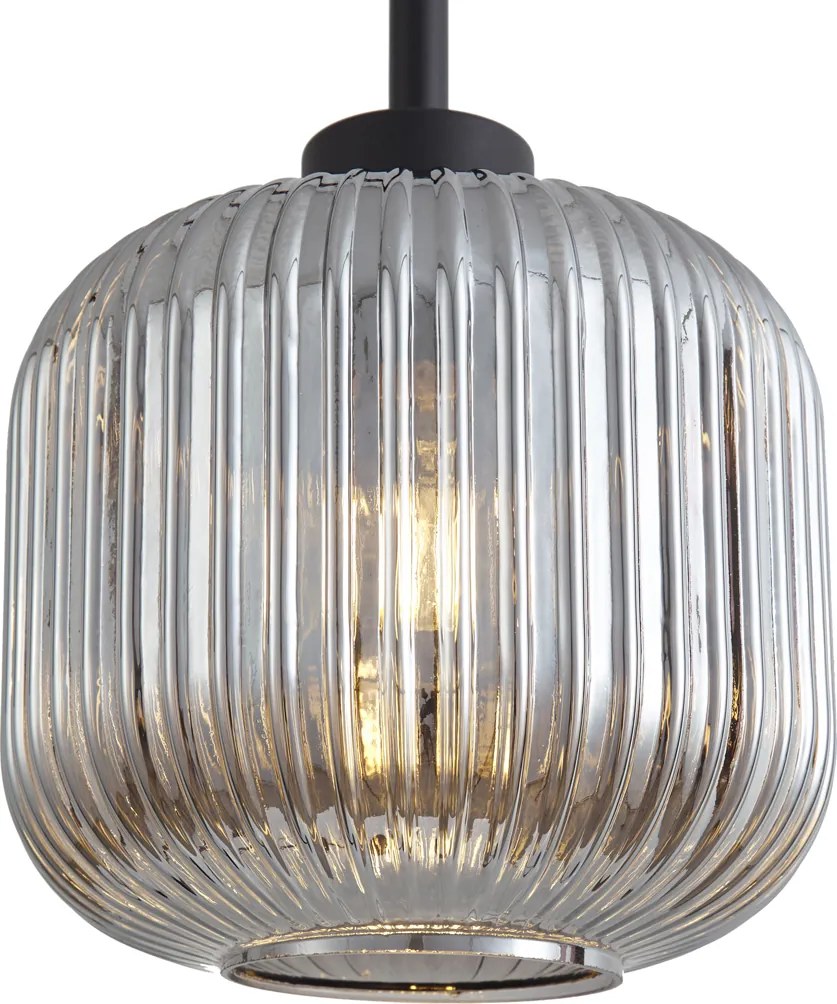 Lampă de podea inteligentă neagră cu sticlă fumurie, incl. WiFi A60 - Ana