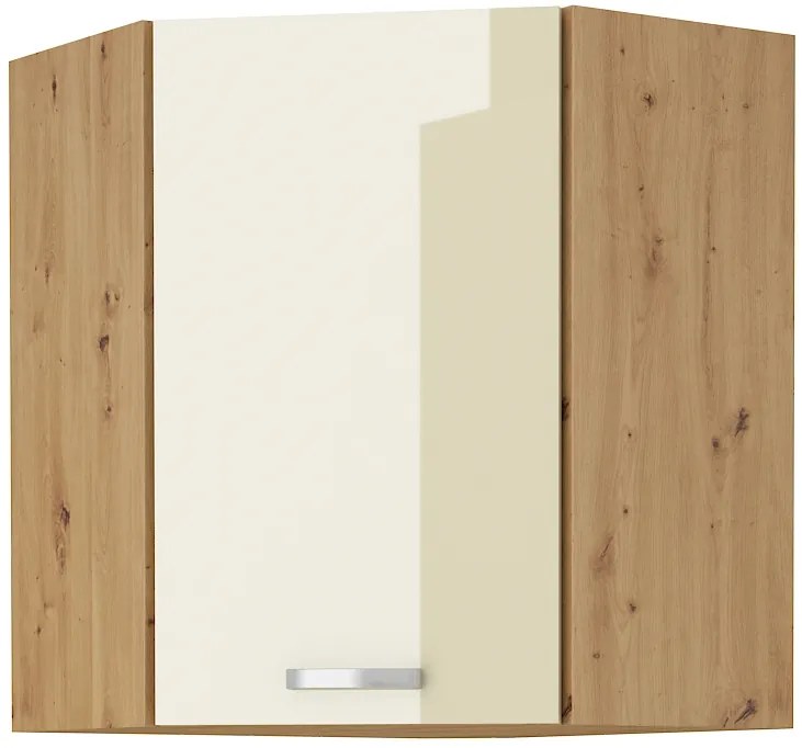 Dulap superior de bucătărie, de colț Arryn 58x58 GN-72 1F (stejar artisan + crem lucios). 1024736