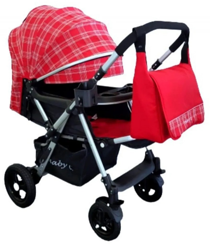 Carucior nou nascuti 2 in 1 BABY CARE™ PRO 511, Cu geanta bebe inclusa, Cadru aluminiu, Maner reversibil, Spatar reglabil in 5 trepte, Amortizoare,