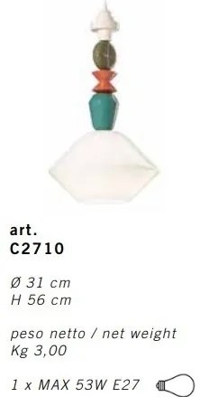 Pendul ceramic design italian realizat manual LARIAT H-56cm