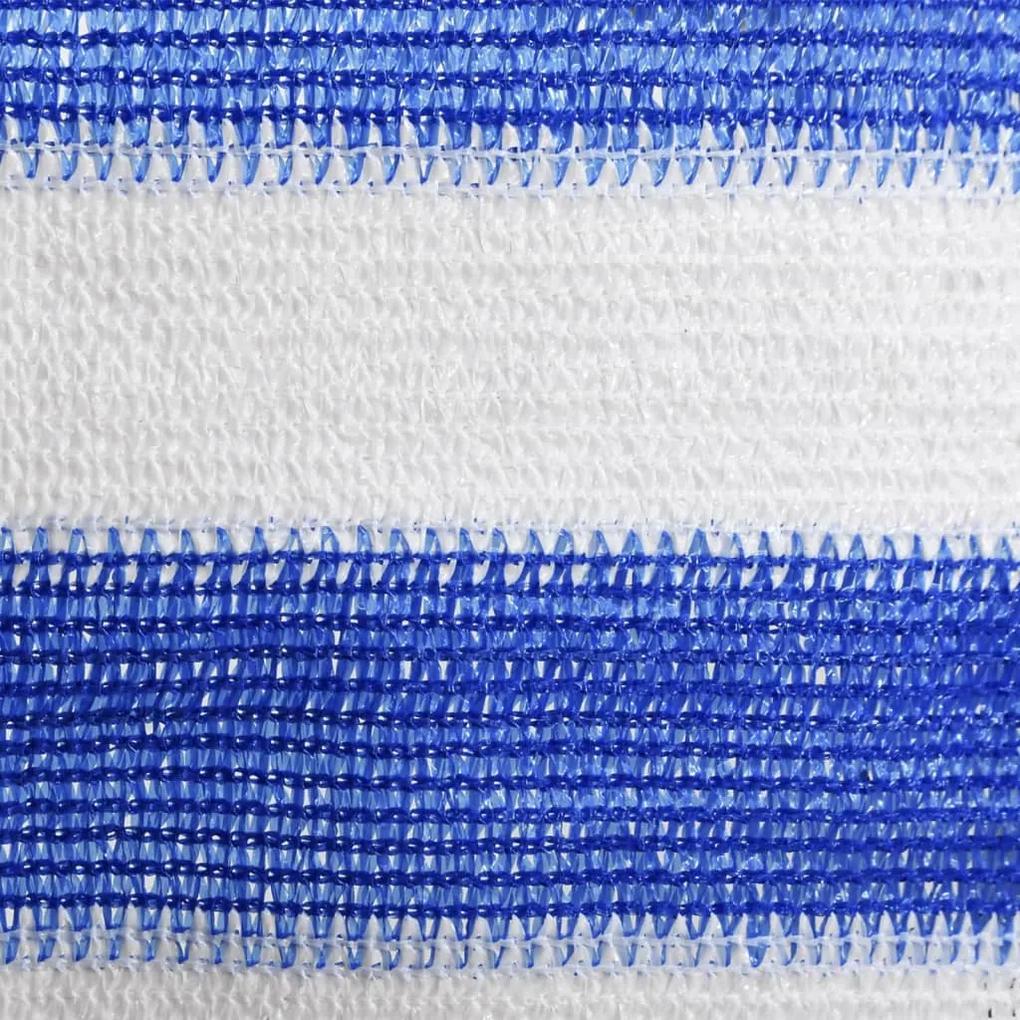 Paravan de balcon, albastru si alb, 75x600 cm, HDPE Albastru si alb, 75 x 600 cm