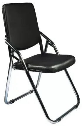 Scaun pliabil negru,piele artificiala,42x42x85 cm