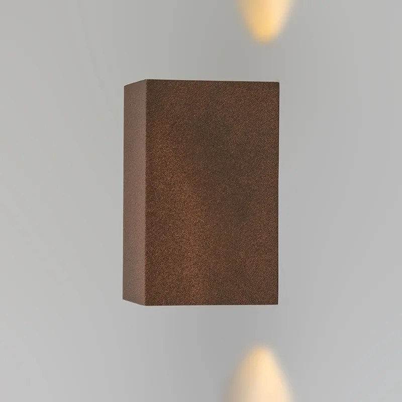 Set de 2 aplice industriale maro ruginiu cu 2 lumini IP44 - Baleno