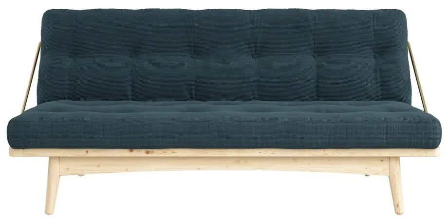 Canapea variabilă cu tapițerie din catifea reiată Karup Design Folk Raw/Pale Blue