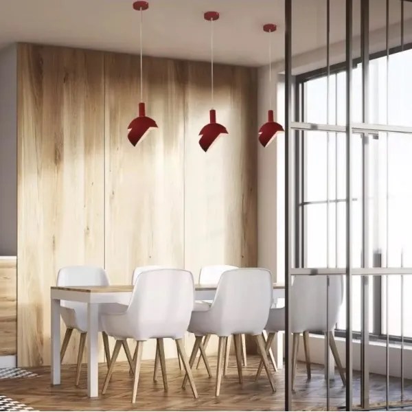 Lustră pe cablu 1xE14/60W/230V roșu