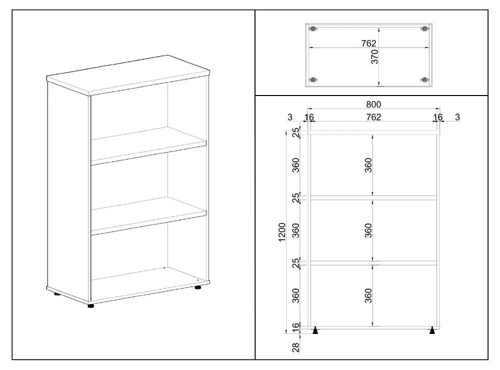 Dulap mediu SimpleOffice 80 x 40 x 120 cm, gri