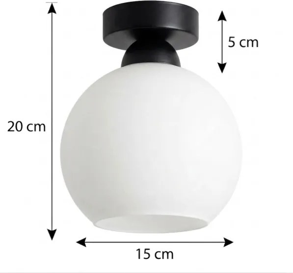 BRILAGI - Plafonieră LED RETRO GLASS 1xE27/60W/230V Ø 15 cm negru/alb