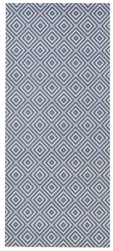 Covor de exterior NORTHRUGS Karo, 80 x 200 cm, albastru