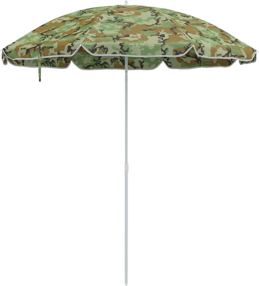 vidaXL Parasol de Plajă Camuflaj 206 x 206 x 212 cm Poliester și metal
