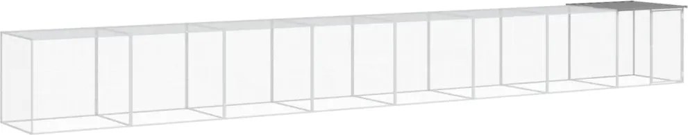 vidaXL Coteț pui cu acoperiș gri deschis 803x98x90 cm oțel galvanizat