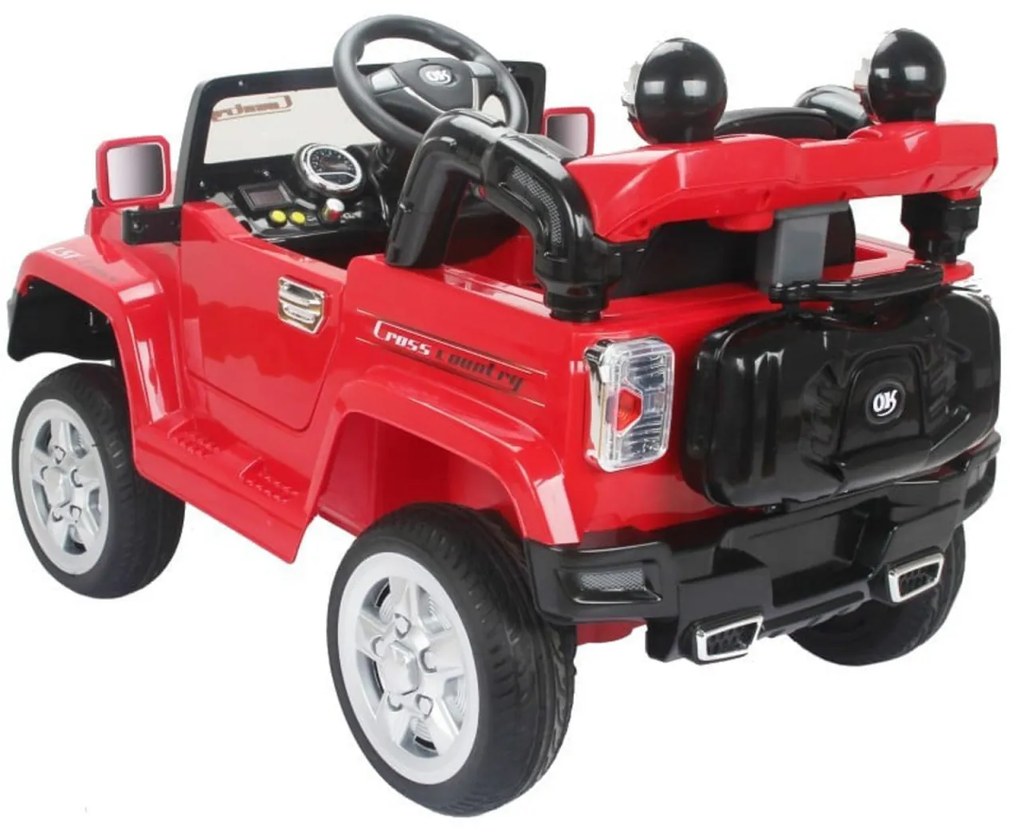 Masinuta Electrica cu acumulator pentru copii NOVOKIDS™ Safari SUV PRO, Cu telecomanda, Max 30 kg, Melodii si lumini, 12V, Rosu