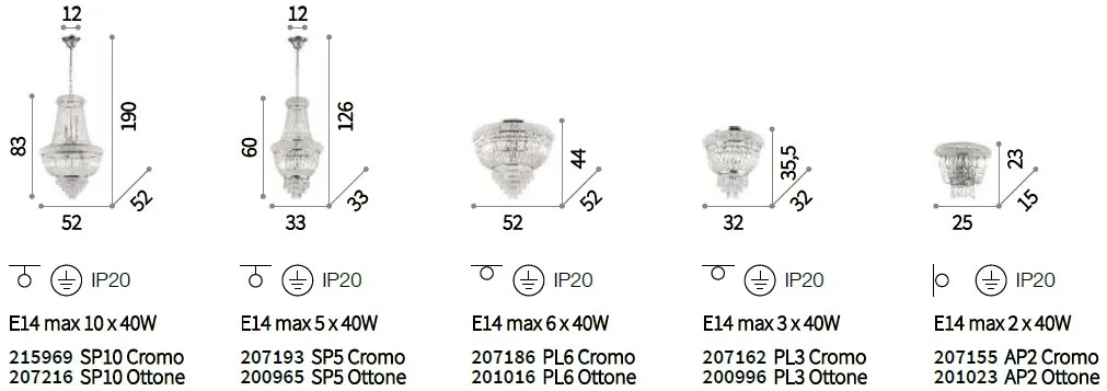 Candelabru elegant design clasic DUBAI SP10 OTTONE 207216