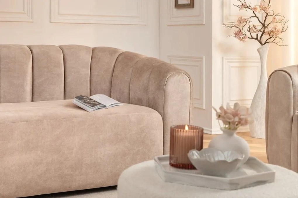 Canapea 3 locuri, Catifea Bej, Babylon A-44511 VC