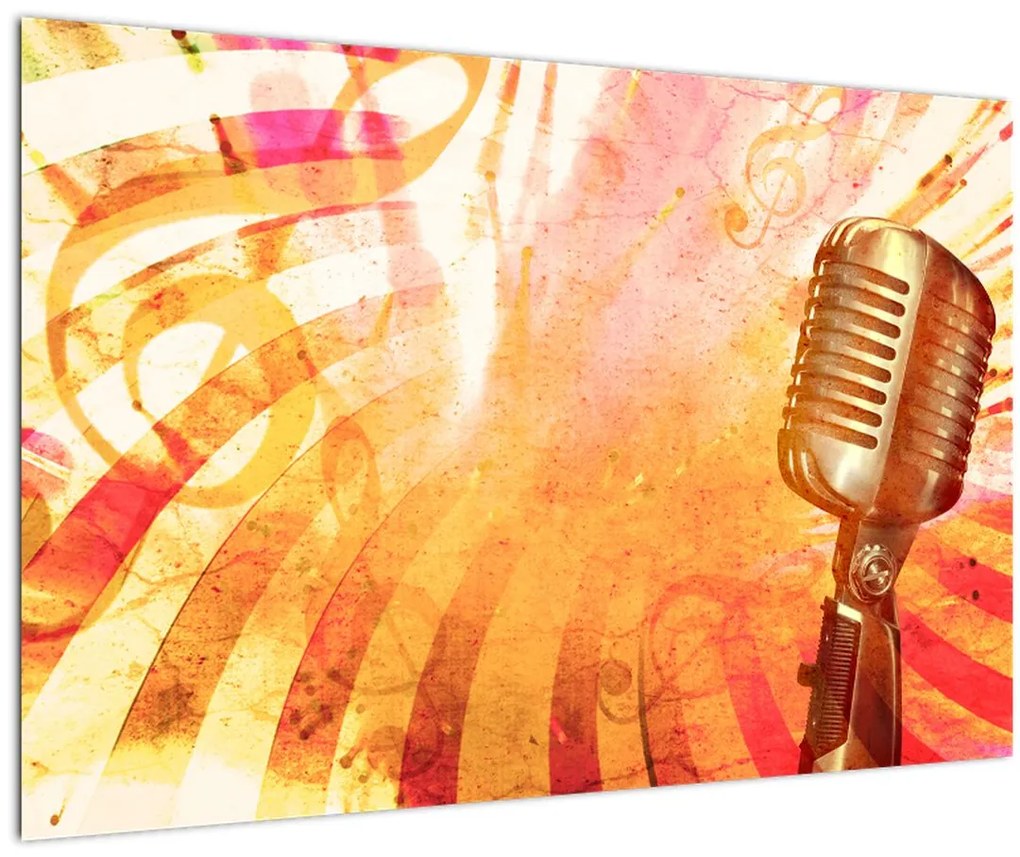 Tablou - Microfon retro (90x60 cm)