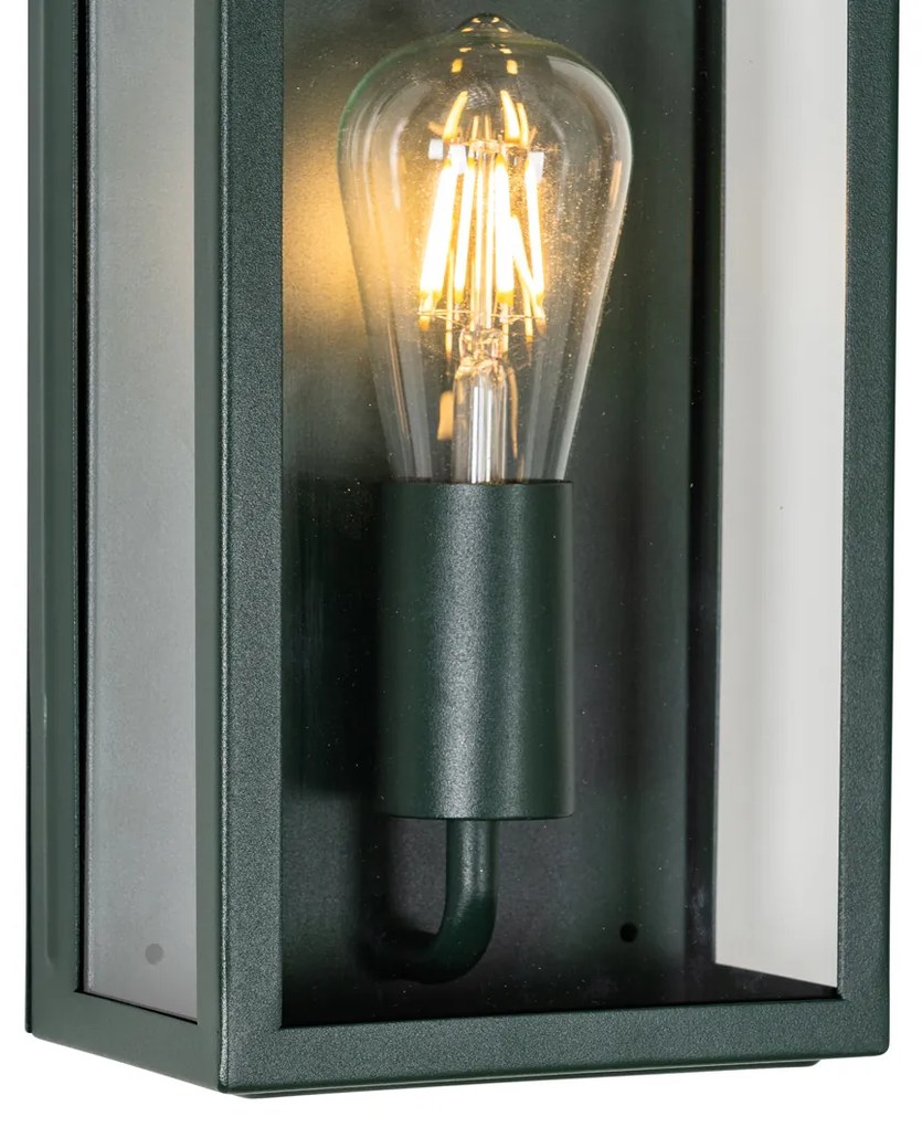 Lampă de perete exterioară industrială verde închis cu sticlă IP44 - Rotterdam