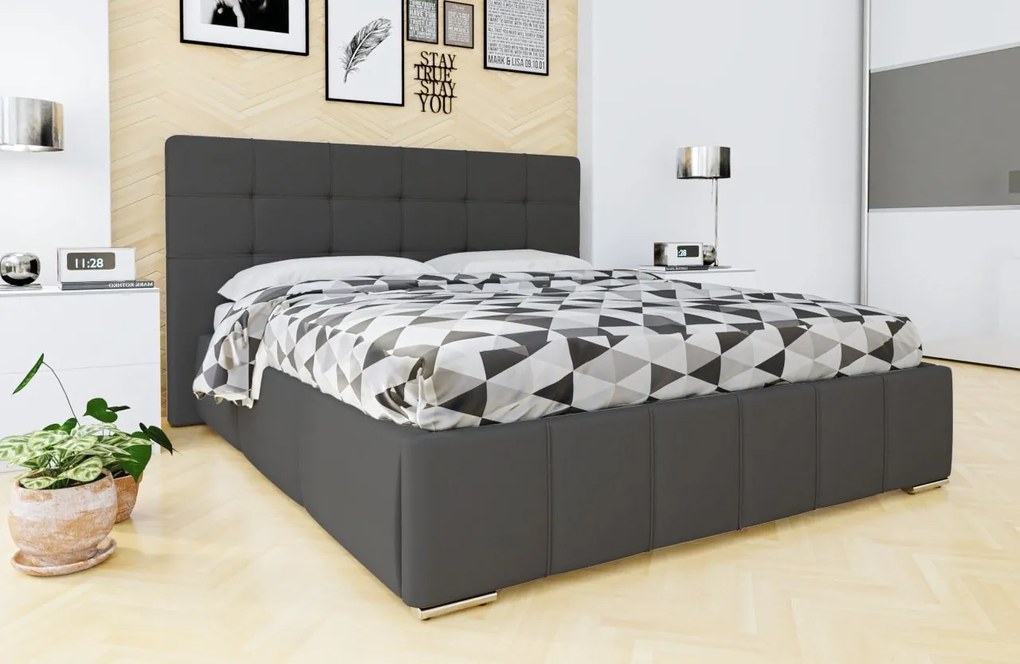 Pat matrimonial180 cm Kendrick (piele ecologică Soft 020). 1058293