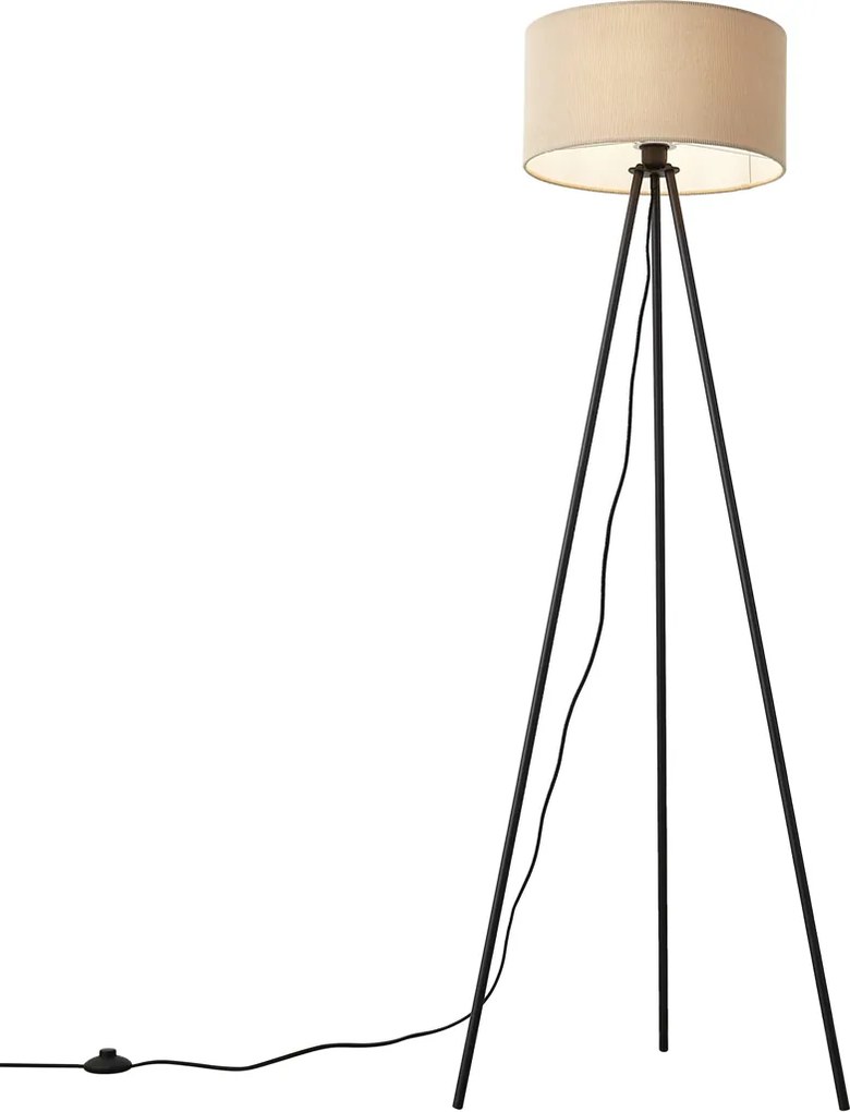 Lampă de podea modernă gri-maroniu cu abajur de catifea - Luz