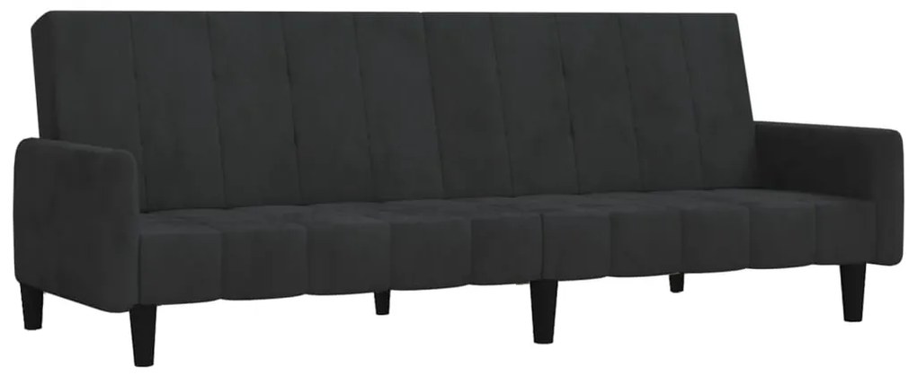 337385 vidaXL Canapea extensibilă cu 2 locuri, negru, catifea