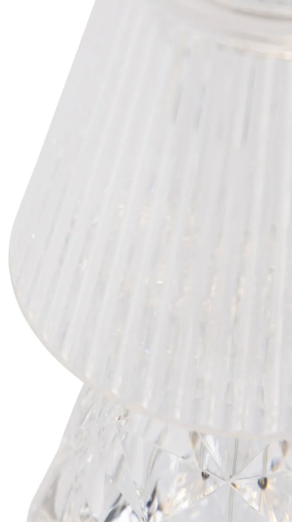 Lampă de masă din sticlă transparentă cu LED reîncărcabilă IP44 - Lola 20 Lux
