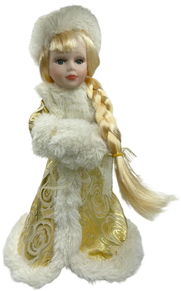 Decoratiune  Varf de brad Snow Princess 33cm, Auriu