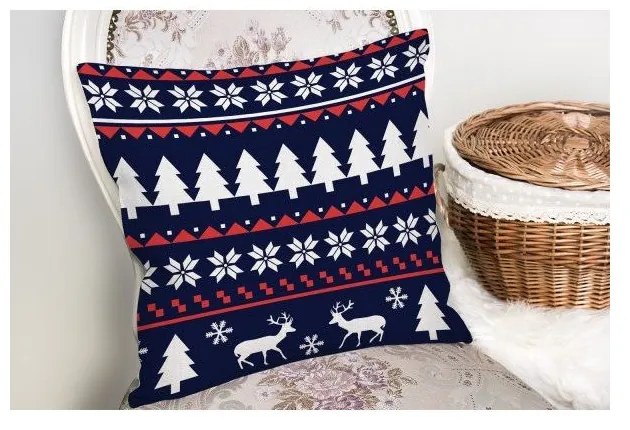 Față de pernă din material textil 43x43 cm cu model de Crăciun – Mila Home