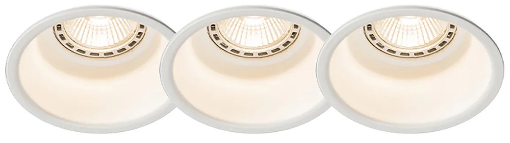 Set de 3 spoturi moderne incastrate albe - Dept