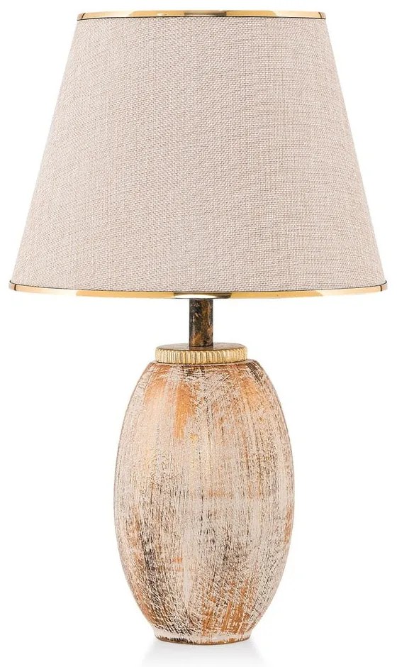 Veioză crem-aurie cu abajur textil (înălțime 50 cm) Yakamoz – Opviq lights