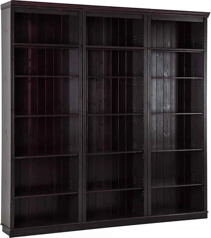 Bibliotecă lemn masiv, 220 × 35 × 220 cm