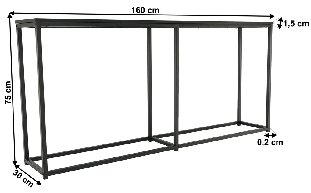 Zondo Măsuță consolă Burnet (gri închis grafit + negru). 1028801