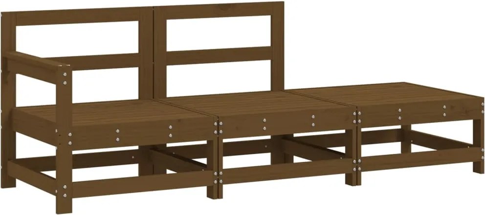 vidaXL Set mobilier de grădină, 3 piese, maro miere, lemn masiv de pin