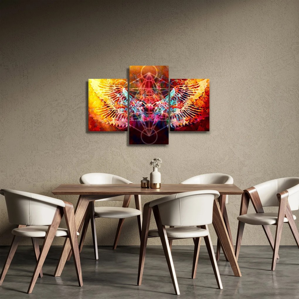 Tablou - Merkaba cu aripi, abstracție (90x60 cm)