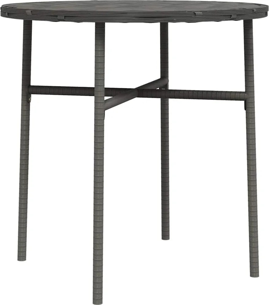 vidaXL Măsuță de ceai, gri, 45 cm, poliratan