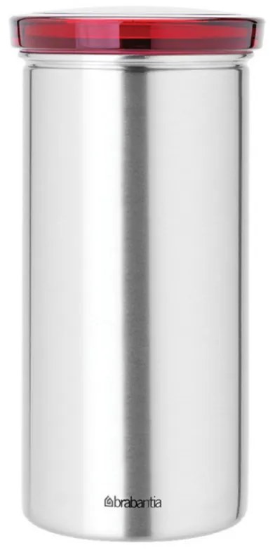 Recipient depozitare capsule, cafea, ceai Brabantia 646986, Pana la 18 capsule, Otel inoxidabil, Rezistent la amprente, Inox/rosu
