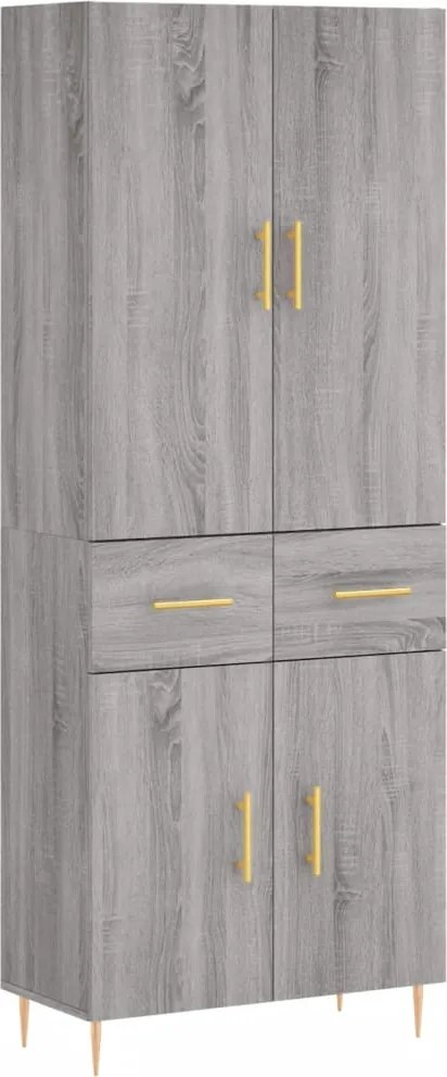 vidaXL Dulap înalt, gri sonoma, 69,5x34x180 cm, lemn compozit