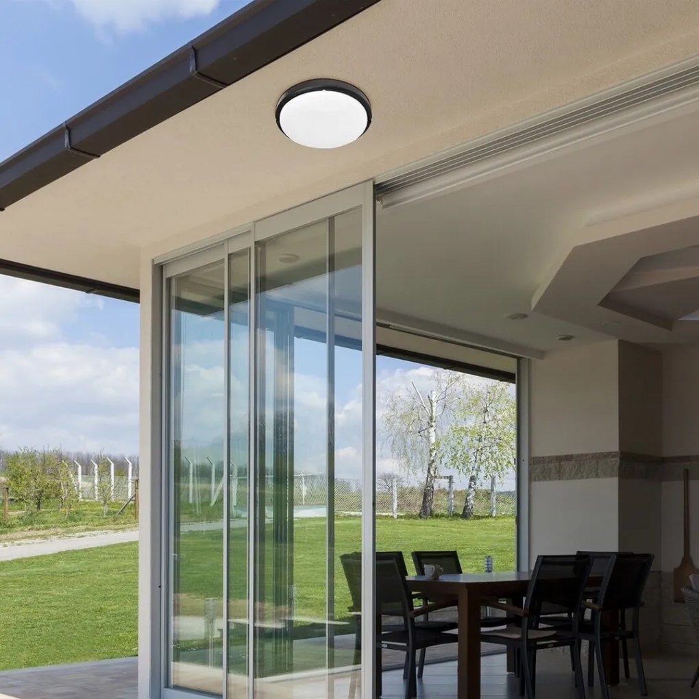 Plafoniera LED pentru iluminat exterior design modern IP54 Hort negru
