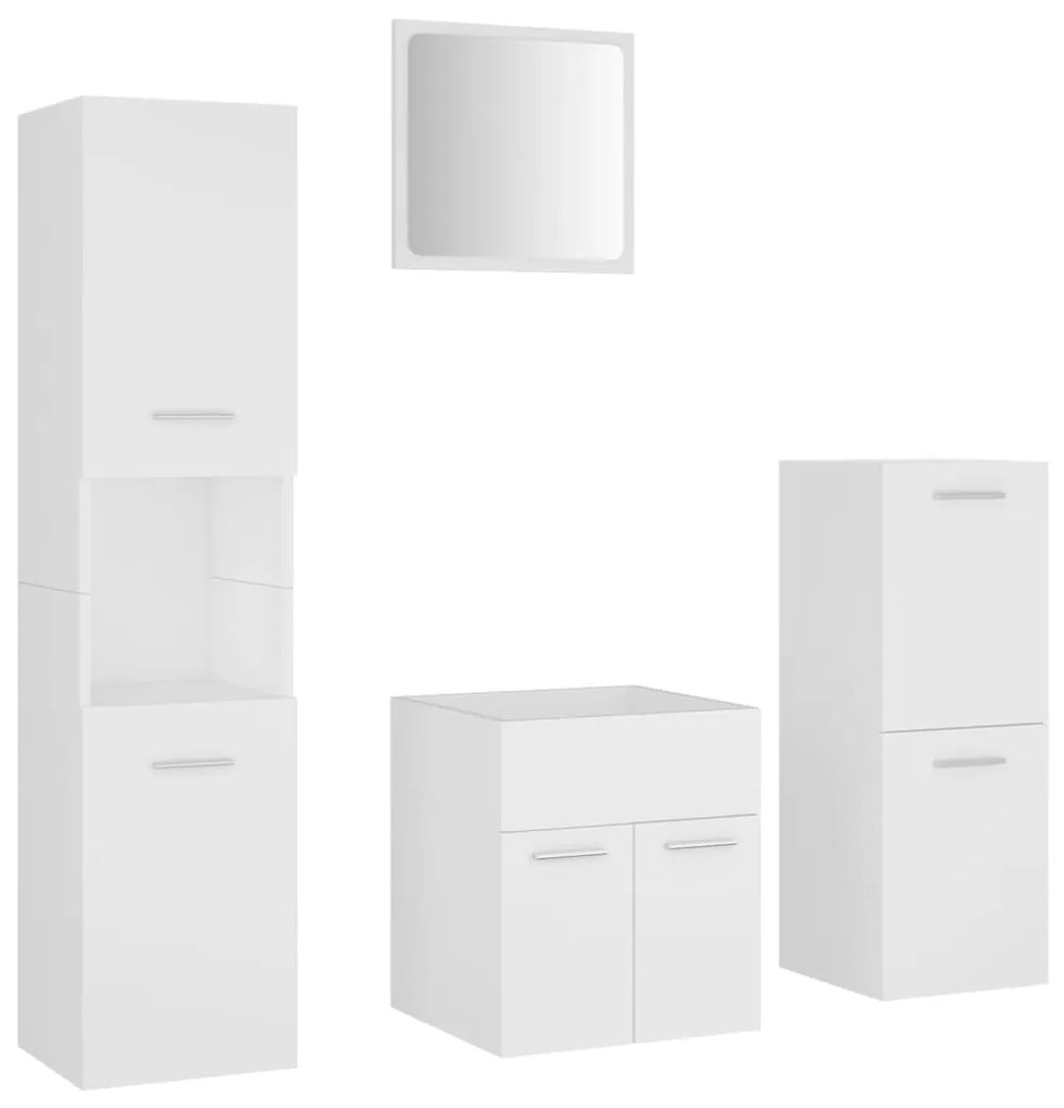 3070901 vidaXL Set mobilier de baie, alb, lemn prelucrat