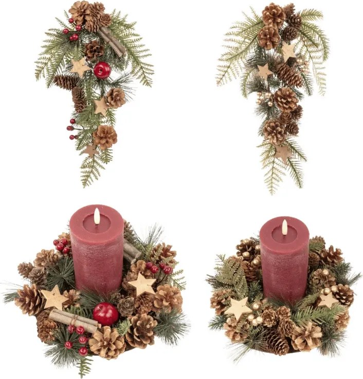 Set creativ DIY CHRISTMAS pentru realizarea de coroane si decoratiuni - variante diverse