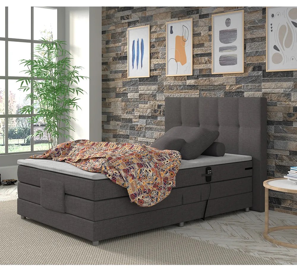 Pat electric reglabil, arcuri, gri, 120x200, MURKO NEW