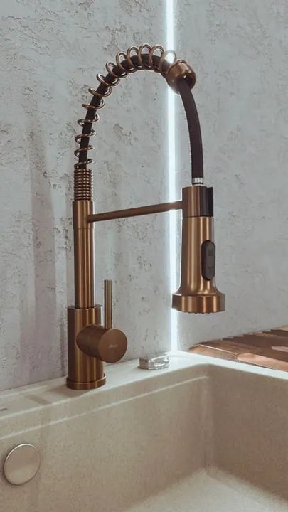 Baterie de bucatarie REA Colin cupru periat