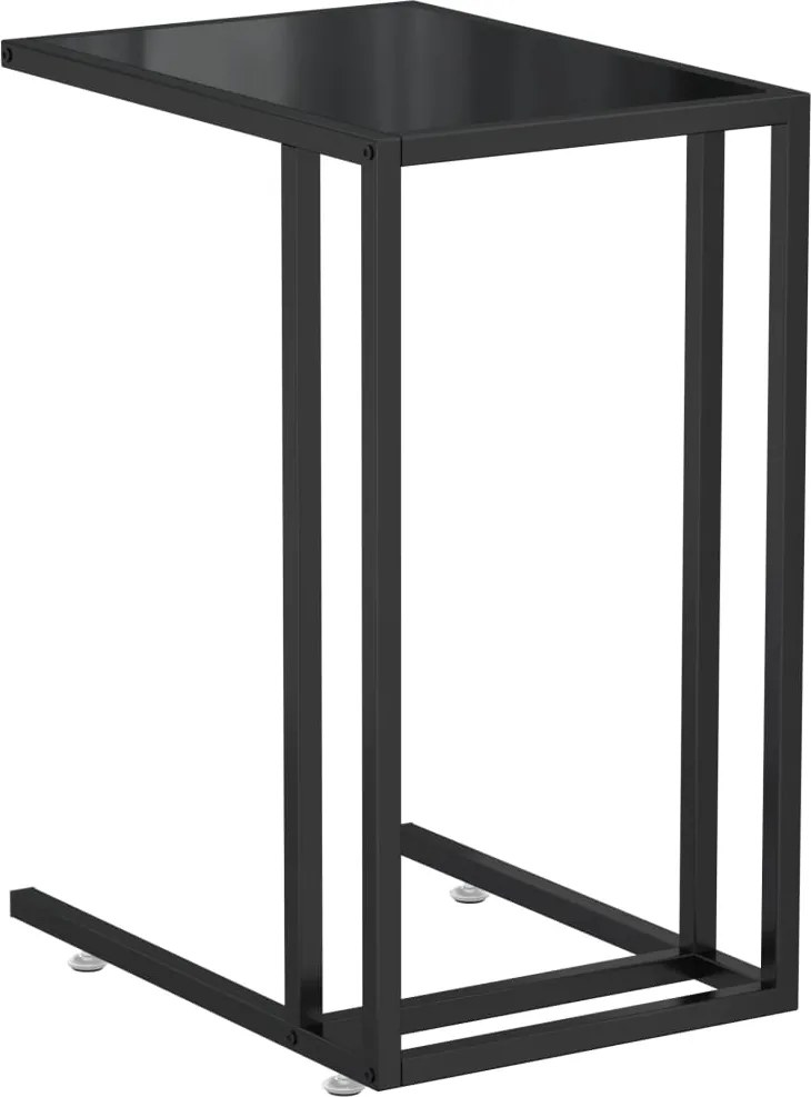 vidaXL Masă laterală de calculator negru 50x35x65 cm sticlă securizată