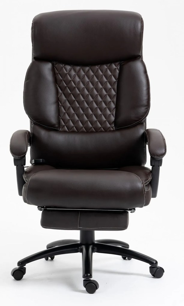 Scaun directorial, Masaj, 8 puncte de masaj, Sezut cu Arcuri Metalice și Spumă, Piele PU, Maro