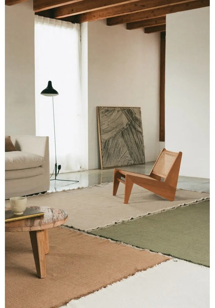 Covor kaki țesut manual din bumbac 200x300 cm Handloom – Lorena Canals