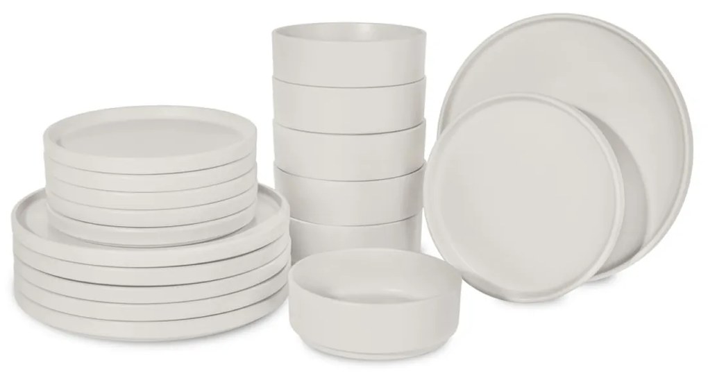 Set farfurii 18 piese Sahara Berlinger Haus BH 10005, ceramica, crem