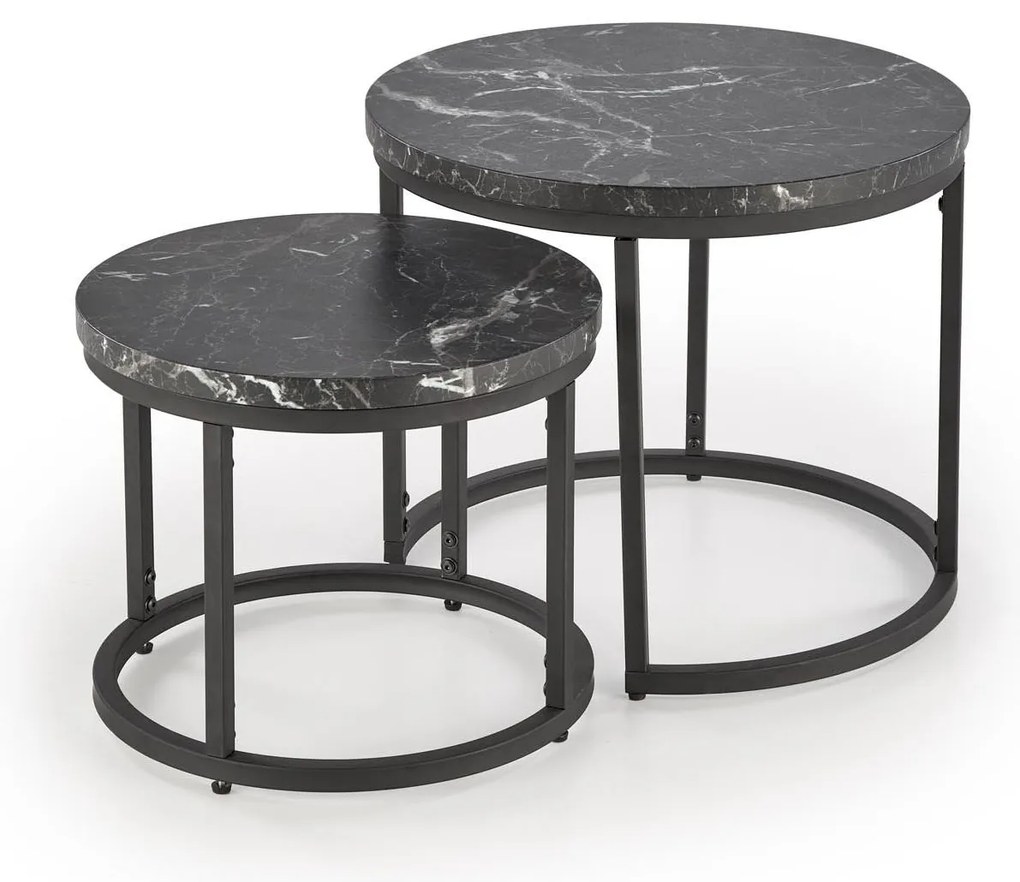 Set 2 buc. măsuțe de cafea Owen (negru). 1092455