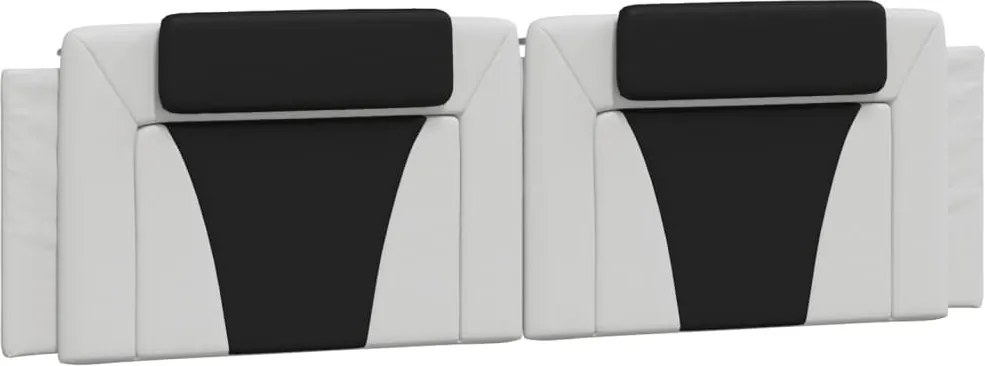 vidaXL Pernă pentru tăblie pat, Viana, alb și negru, 180cm, piele artificială